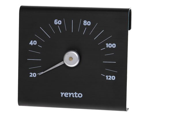 Sauna termometer - Rento aluminium - Brun/Sort