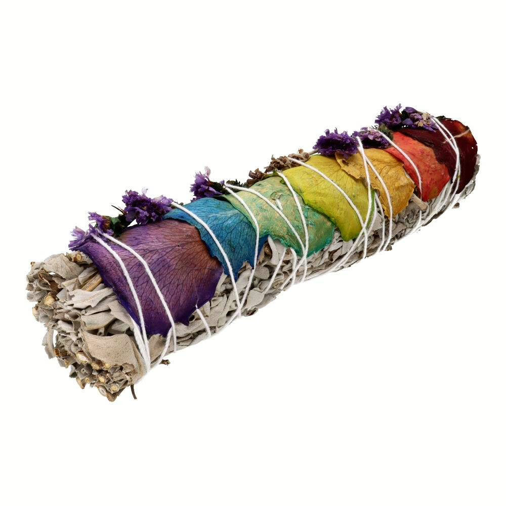 Stor Hvid Salvie med Chakra-blade