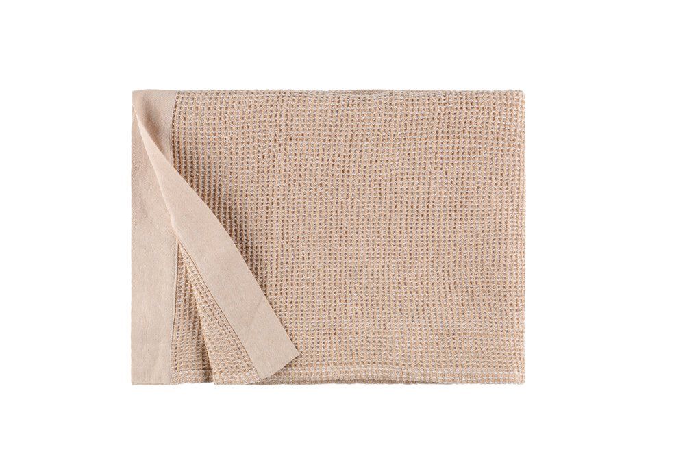 Sauna Sidde Håndklæde 60x160 cm - Beige/Hvid