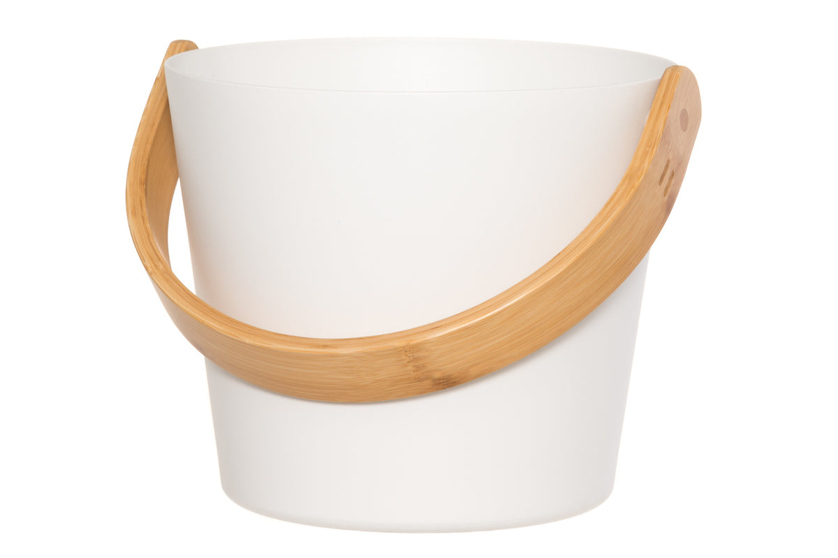 Saunaspand Rento 5L med Bambus Hank - Hvid